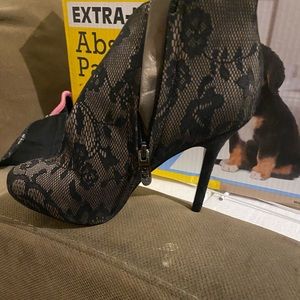 High heeled ankle boots